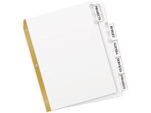 Avery 11122 WorkSaver Big Tab Dividers, Clear Tabs, 5-Tab, Letter, White Avery 11122 WorkSaver Big Tab Dividers, Clear Tabs, 5-Tab, Letter, White
