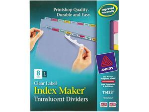 Avery 11433 Index Maker Clear Label Punched Dividers, Multicolor 8-Tab, Letter