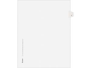 82222 24 Pack of 25 Allstate Style 8.5 x 11 inches Avery Individual Legal Exhibit Dividers Side Tab 