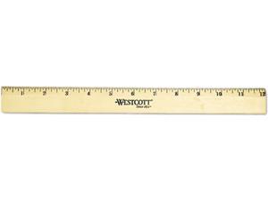 NeweggBusiness - Westcott 05011 Beveled Wood Ruler w/Single Brass Edge,  12, Clear Lacquer Finish