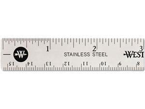 Westcott 10414 Stainless Steel Ruler w/Cork Back and Hang Hole, 6", Silver Westcott 10414 Stainless Steel Ruler w/Cork Back and Hang Hole, 6", Silver