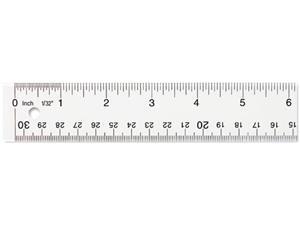Westcott 10562 Acrylic Ruler w/Two Beveled Edges and Hang Up Hole, 12", Clear Westcott 10562 Acrylic Ruler w/Two Beveled Edges and Hang Up Hole, 12", Clear