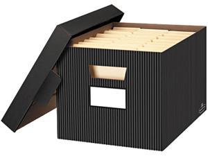 Fellowes FEL0029803 Stor/File Decorative Storage Box, Letter/Legal, Black/Gray, 4/Carton