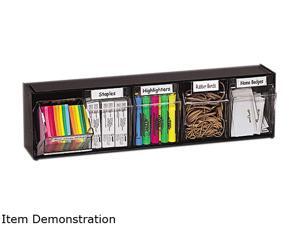 Deflect-o 20504OP Tilt Bin Plastic Storage System w/5 Bins, 23 5/8 x 5 1/4 x 6 1/2, Black Deflect-o 20504OP Tilt Bin Plastic Storage System w/5 Bins, 23 5/8 x 5 1/4 x 6 1/2, Black