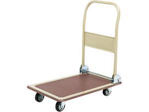 Safco 4077 FoldAway Platform Trucks, 700lb, 18-5/8w x 28-3/4d x 36h, Tropic Sand/Brown Safco 4077 FoldAway Platform Trucks, 700lb, 18-5/8w x 28-3/4d x 36h, Tropic Sand/Brown