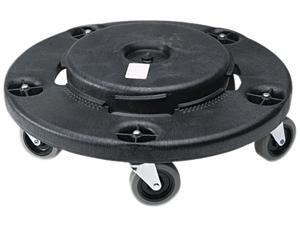Rubbermaid Commercial 264000BK Brute Round Twist On/Off Dolly, 350 lb Capacity, 18dia x 6 5/8h, Black