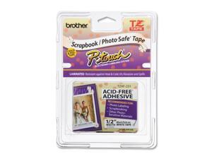 Brother TZE-AF231 Black on White Adhesive Tape