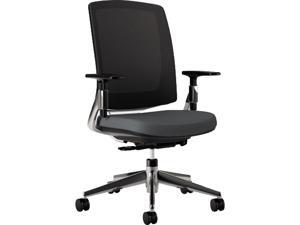 HON H2283.VA19.PA Lota Series Mesh Mid-Back Work Chair, Charcoal Fabric, Polished Aluminum Base