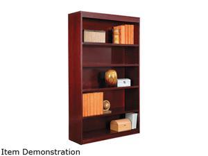 Alera ALEBCS56036MY Square Corner Wood Veneer Bookcase, 5-Shelf, 36w x 11-3/4d x 60h, Mahogany