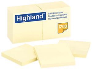 Highland 6549YW Self-Stick Pads, Yellow, 100 Sheets / Pad, 12 Pads / Pack Highland 6549YW Self-Stick Pads, Yellow, 100 Sheets / Pad, 12 Pads / Pack