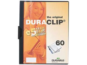 Durable 616528230203 DuraClip Report Cover w/Clip, Letter, Holds 60 Pages, Clear/Navy Blue