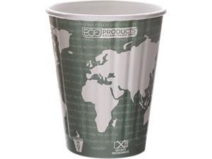 Eco-Products EP-BNHC12-WD 12.00 oz. World Art Insulated Hot Cups - Dark Green - 600/Carton