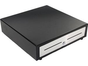 APG Vasario Series Standard Duty Cash Drawer, 16” x 16”, Dual Media Slots, Multipro 24V, Fixed 5X5 Till, Stainless Steel Front, Black, Requires Cable - VBS320-BL1616 APG Vasario Series Standard Duty Cash Drawer, 16” x 16”, Dual Media Slots, Multipro 24V, Fixed 5X5 Till, Stainless Steel Front, Black, Requires Cable - VBS320-BL1616