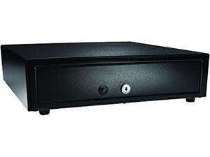 APG Vasario Series Standard Duty Cash Drawer, 14” x 16”, No Media Slot, Manual, Push Button, Adjustable 4X5 Till, Painted Front, Black, No Cable Required - VP101-BL1416 APG Vasario Series Standard Duty Cash Drawer, 14” x 16”, No Media Slot, Manual, Push Button, Adjustable 4X5 Till, Painted Front, Black, No Cable Required - VP101-BL1416
