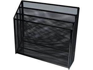 Universal UNV20007 Deluxe Mesh Three-Tier Organizer, 3 Sections, Letter Size Files, 12.63" x 3.63" x 11.5", Black