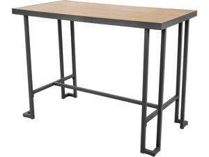 Lumisource CT-RMN GY+NA Roman Industrial 48''W x 24.25''D Counter Table with Grey Frame - Bamboo