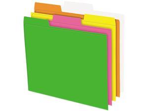 Pack of 24 Assorted Colors Pendaflex Glow File Folders Letter Size 8 1/2 x 11 1/3 Cut
