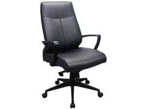 Tempur-Pedic by Raynor TP300 Leather High-Back Chair, Black Leather Seat / Back
