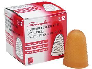 Swingline S7054014C Rubber Finger Tips, Size 14, XL, PK12 Swingline S7054014C Rubber Finger Tips, Size 14, XL, PK12