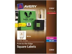 Avery Easy Peel Labels, TrueBlock Technology, Print to the Edge, Square, 2" x 2", 300 Labels (22806)