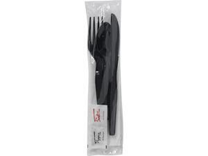 Dixie CH56NSPC7 Wrapped Tableware / Napkin Packets, Fork / Knife / Spoon / Napkin, Black, 250 / Carton Dixie CH56NSPC7 Wrapped Tableware / Napkin Packets, Fork / Knife / Spoon / Napkin, Black, 250 / Carton