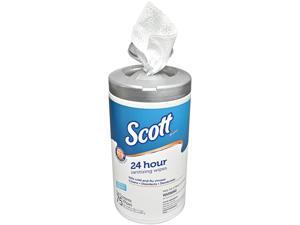 Scott 53609 24 Hour Sanitizing Wipes, Canister, White Scott 53609 24 Hour Sanitizing Wipes, Canister, White
