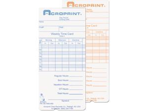 Acroprint 09-7000-000 Weekly Time Cards for ATR240 and ATR260 Acroprint 09-7000-000 Weekly Time Cards for ATR240 and ATR260