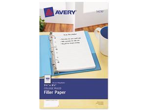 Avery 14230 Mini Binder Filler Paper, College Ruled, 5.50" x 8.50", 100 Sheets Avery 14230 Mini Binder Filler Paper, College Ruled, 5.50" x 8.50", 100 Sheets