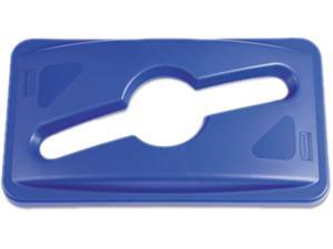 Rubbermaid Commercial 1788372 Slim Jim Recycling Mixed Lid Blue Rubbermaid Commercial 1788372 Slim Jim Recycling Mixed Lid Blue