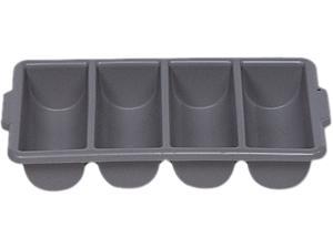 Rubbermaid Commercial RCP 3362 GRA Cutlery Bin, 4 Compartments, Plastic, Gray