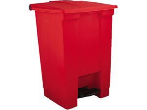 Rubbermaid Commercial RCP 6144 RED Step-On Waste Container, Square, Plastic, 12 gal., Red Rubbermaid Commercial RCP 6144 RED Step-On Waste Container, Square, Plastic, 12 gal., Red