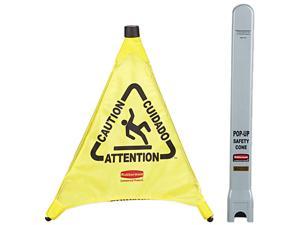Rubbermaid Commercial RCP 9S00 YEL Multi-Lingual Caution Safety Cone, "Caution" Preprinted, Yellow
