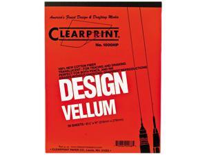 ClearPrint 10001410 Design Vellum Paper, 16 lbs., White, 8.50" x 11.00", 50 Sheets/Pad ClearPrint 10001410 Design Vellum Paper, 16 lbs., White, 8.50" x 11.00", 50 Sheets/Pad