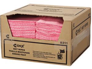 Chix CHI 8311 Wet Wipes, 11 1/2" x 24", White/Pink Chix CHI 8311 Wet Wipes, 11 1/2" x 24", White/Pink