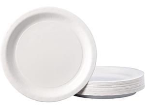 Hoffmaster PL7095 Coated Paper Dinnerware, Plate, 9", White, 50/Pack, 10 Packs/Carton, 1 Carton
