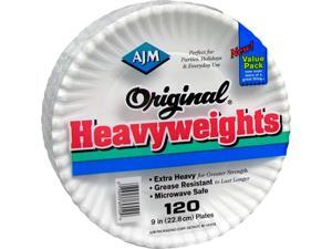 AJM Packaging Corporation OH9AJBXWHCT Plates, Heavyweight Paper, 9", 960/CT, White AJM Packaging Corporation OH9AJBXWHCT Plates, Heavyweight Paper, 9", 960/CT, White