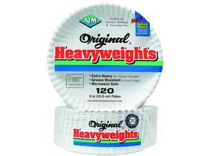 AJM Packaging Corporation OH9AJBXWH Heavyweights Paper Plate, 9" dia, White AJM Packaging Corporation OH9AJBXWH Heavyweights Paper Plate, 9" dia, White