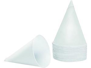Konie KCI 45KBR Rolled Rim, Poly Bagged Paper Cone Cups, 4.5oz, White, 5000/Carton Konie KCI 45KBR Rolled Rim, Poly Bagged Paper Cone Cups, 4.5oz, White, 5000/Carton
