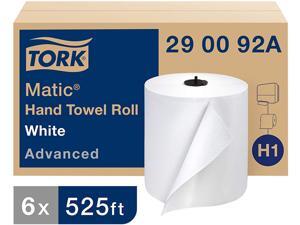 Tork 290092A Advanced Matic Hand Towel Roll, 2-Ply, 7.7" x 9.8", White, 643 / Roll, 6 Roll / Carton Tork 290092A Advanced Matic Hand Towel Roll, 2-Ply, 7.7" x 9.8", White, 643 / Roll, 6 Roll / Carton