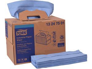 Tork 13247501 Industrial Paper Wiper, 4-Ply, 12.8" x 16.5", Blue, 180 / Carton