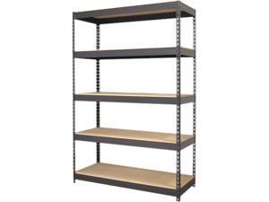 Lorell 60624 Riveted Steel Shelving - 72" H x 48" W  x 24" D - Recycled - Black - Steel - 1 Each