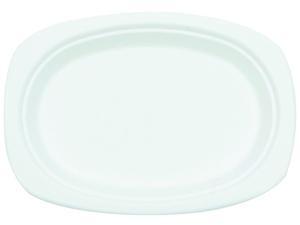 Nature House NAH-P009 Compostable Sugarcane Bagasse Oval Plate, 9" x 6.5", White, 50/Pack Nature House NAH-P009 Compostable Sugarcane Bagasse Oval Plate, 9" x 6.5", White, 50/Pack