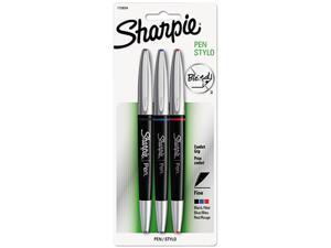 Sharpie 1758054 Grip Porous Point Stick Permanent Water Resistant Pen, Assorted Ink, Fine, 3/Pk Sharpie 1758054 Grip Porous Point Stick Permanent Water Resistant Pen, Assorted Ink, Fine, 3/Pk