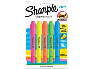 Sharpie 1803277 Gel Highlighter, Assorted Colors, 5 per Pack