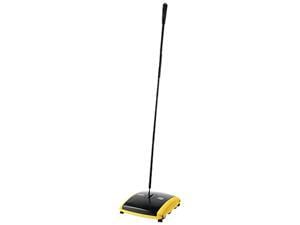 Rubbermaid Commercial 421388BLA Dual Action Sweeper, Boar/Nylon Bristles, 42" Steel/Plastic Handle, Black/Yellow Rubbermaid Commercial 421388BLA Dual Action Sweeper, Boar/Nylon Bristles, 42" Steel/Plastic Handle, Black/Yellow