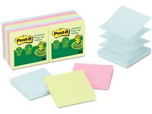 Post-it Greener Notes R330RP-12AP Recycled Pop-Up Notes Refill, 3 x 3, Pastel, 100 Sheets/Pad, 12 Pads/Pack Post-it Greener Notes R330RP-12AP Recycled Pop-Up Notes Refill, 3 x 3, Pastel, 100 Sheets/Pad, 12 Pads/Pack