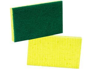 Scotch-Brite 74 Medium-Duty Scrubbing Sponge, 3-1/2 x 6-1/4, Yellow/Green,20/Carton