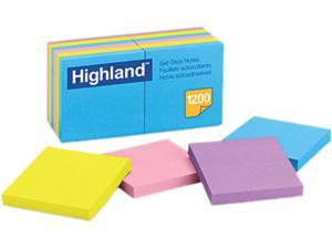Highland 6549-B Sticky Note Pads, 3 x 3, Assorted, 100 Sheets