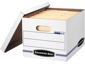 Bankers Box 0006301 EasyLift Storage Box, Letter/Letter, Lift-Off Lid, White/Blue, 12/Carton