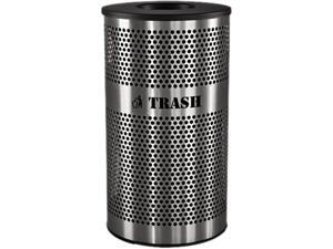Ex-Cell VCT-33PERF-S Stainless Steel Trash Receptacle; 33 gal; Stainless Steel Ex-Cell VCT-33PERF-S Stainless Steel Trash Receptacle; 33 gal; Stainless Steel